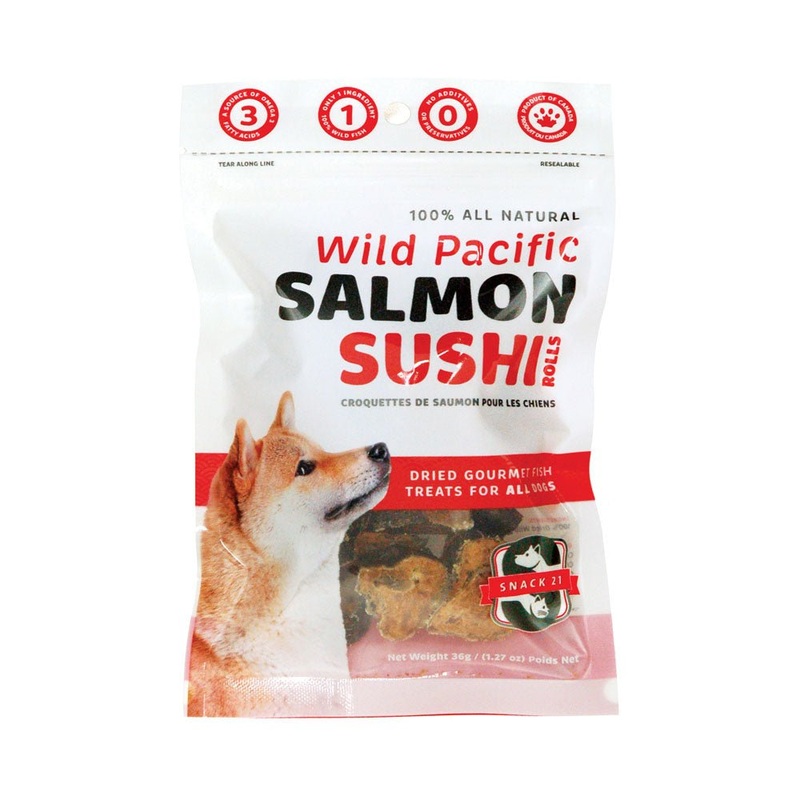 Snack 21 Wild Pacific Salmon Sushi Rolls for Dogs