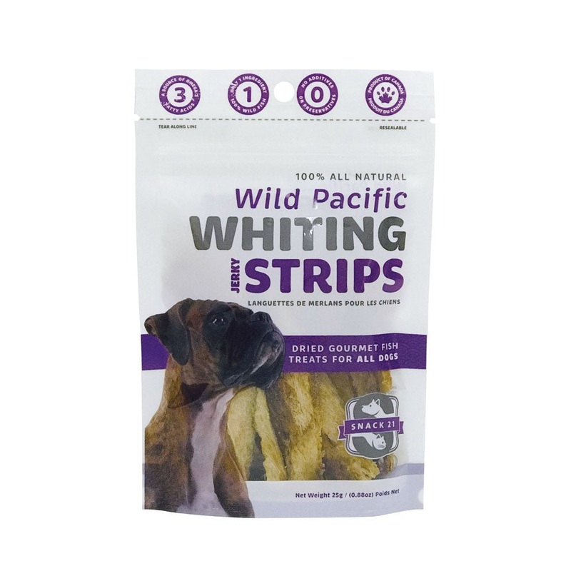 Snack 21 Wild Pacific Whiting Jerky Strips for Dogs