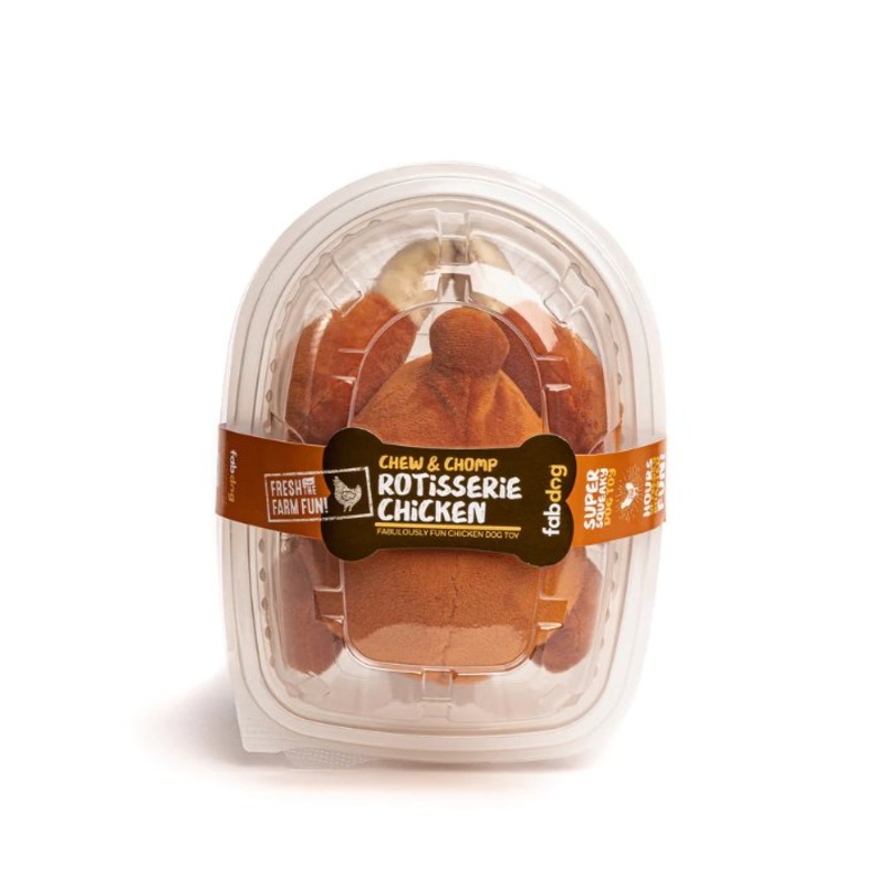 fabdog Foodies Squeak Toy - Rotisserie Chicken