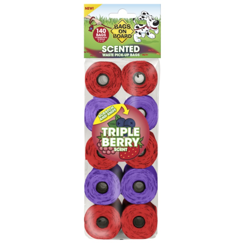 Poop Bag Refills Triple Berry | 10 Rolls 140 Bags