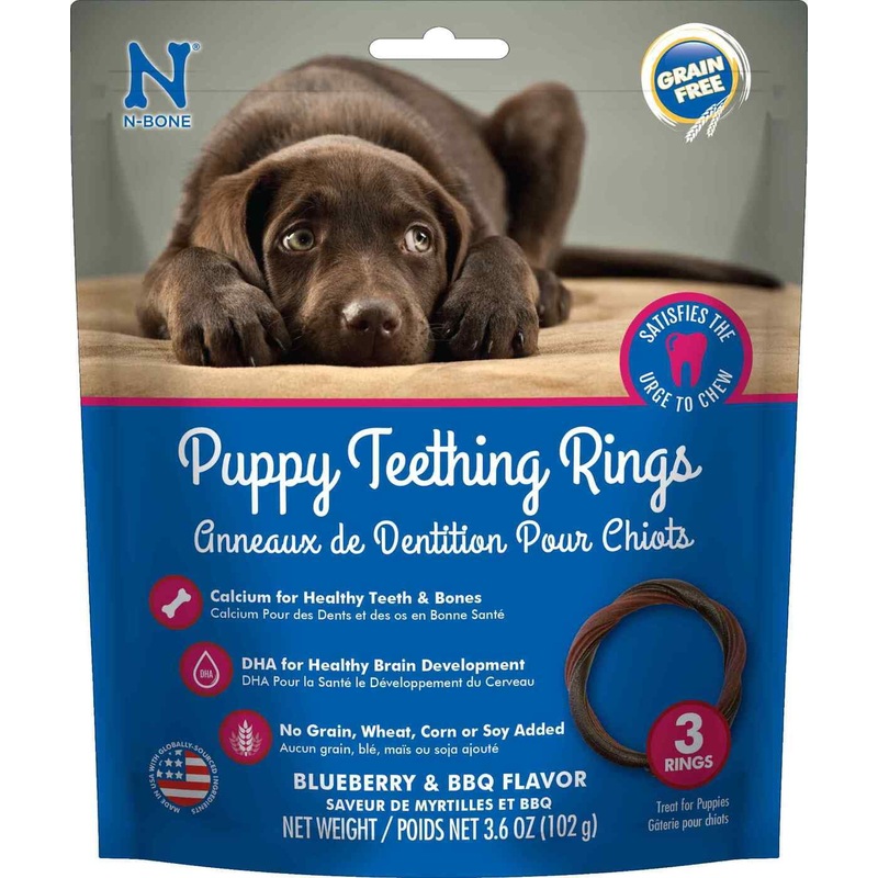 N-Bone Puppy GF Teething Ring Blueberry/ BBQ 3pk