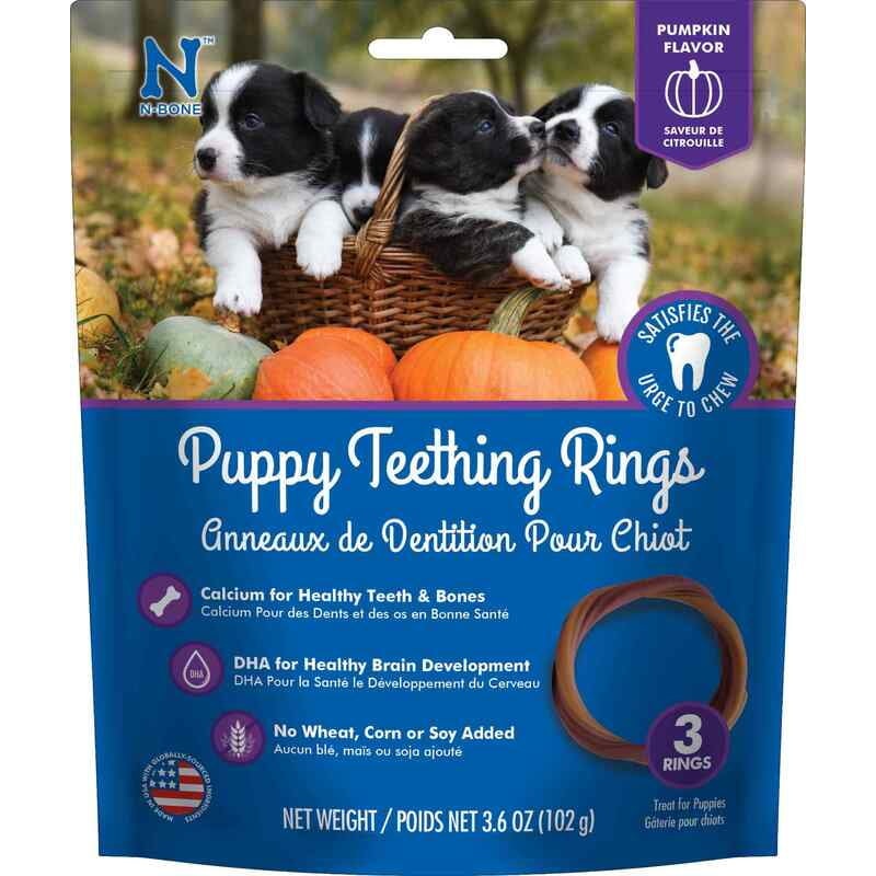 N-Bone Puppy Teething Ring Pumpkin 6pk