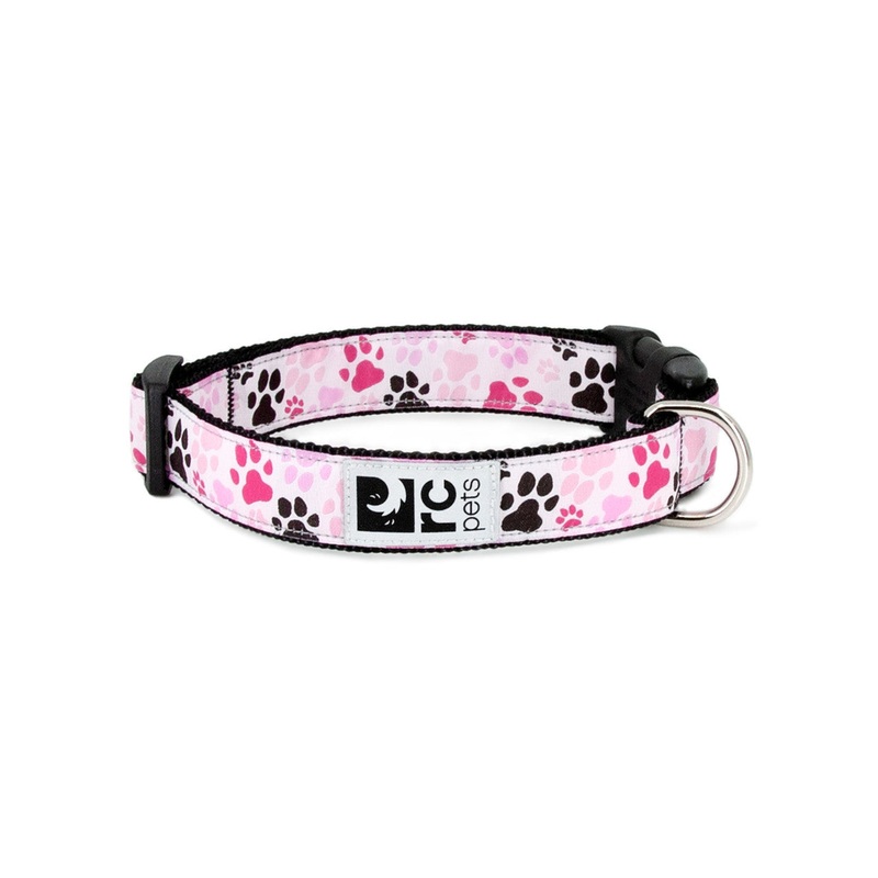 RC Clip Collar Sml 3/4" Pitter Patter Pink