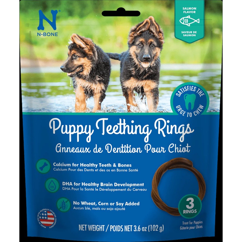 N-Bone Puppy Teething Ring Salmon 3pk