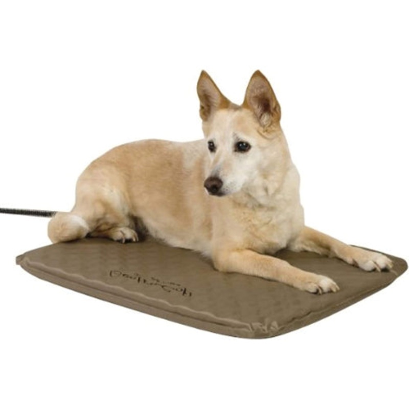 K&H Lectro Soft O/Door Heated Bed Grey 19x24"x40"