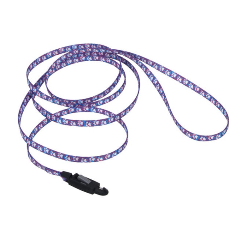 Li'l Pals Leash Light Blue Paw w/ E-Z Snap3/8"x6'