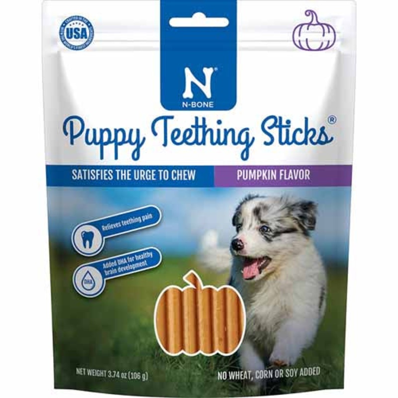 N-Bone Puppy Teething Sticks Pumpkin 3.74oz