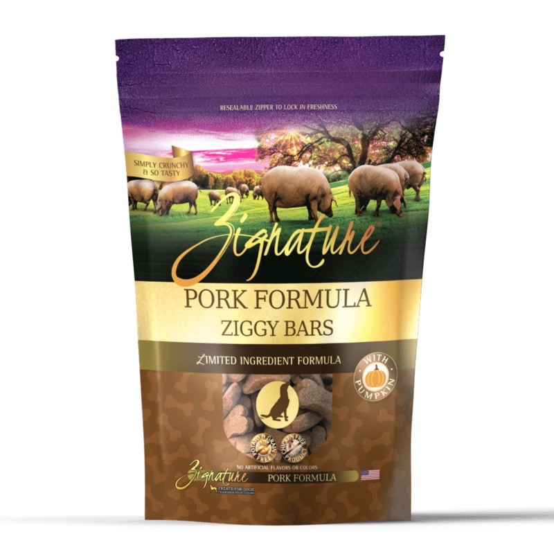 Zignature Ziggy Bars LID Pork & Pumpkin Treats 12oz