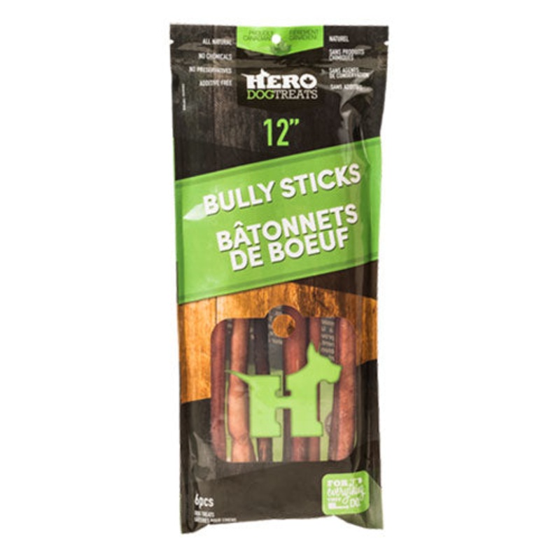 Hero Brand Bully Stick 12in 6pk