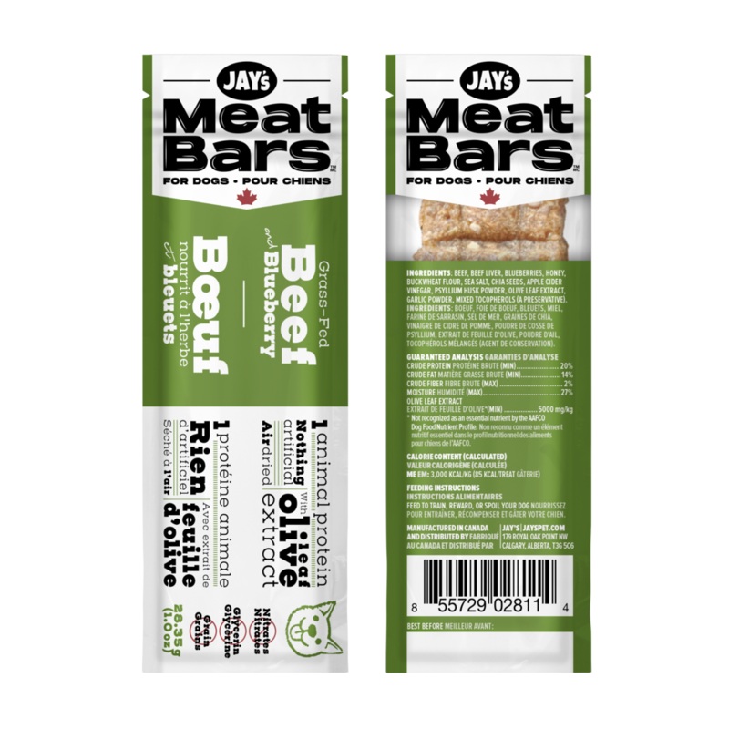 Jay's Meat Bars Beef & Blueberry 28g