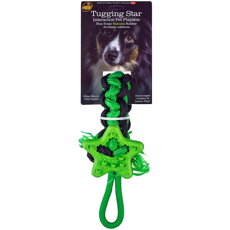 Tugging Star Rubber Rope Toy - Green