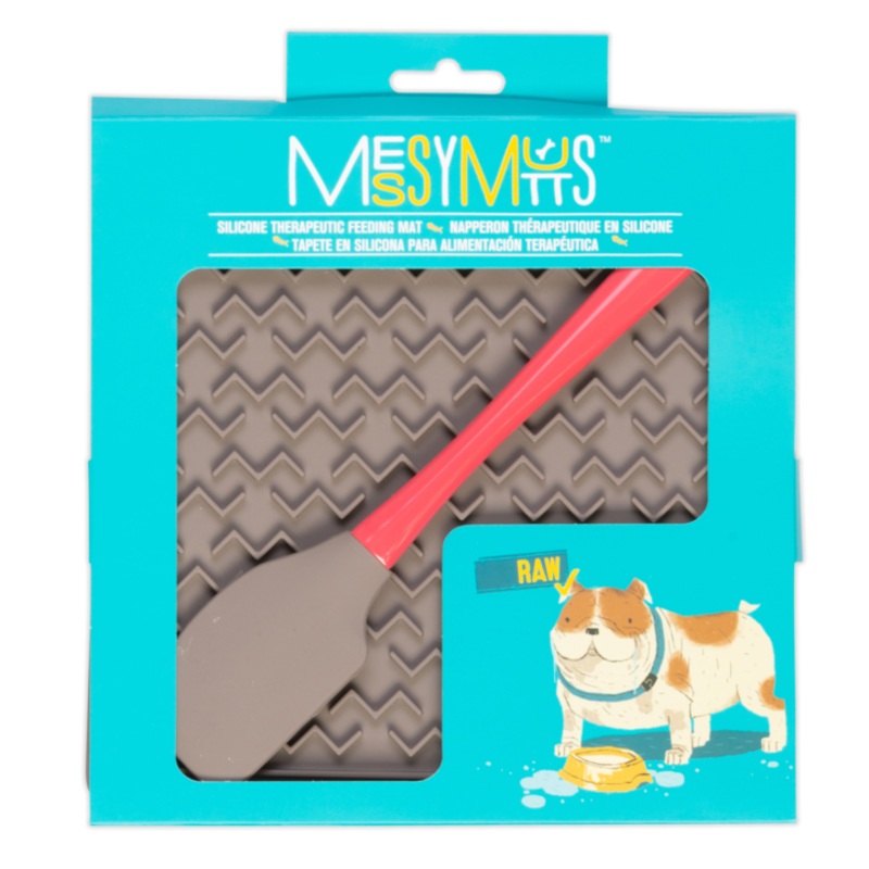 MM Silicone Slow Feeder w/Spatula 8x8" Gray