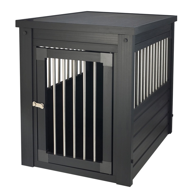 NewAge Pet Habitat N' Home  Pet Crate & End Table with Stainless Steel Spindle in Espresso MED