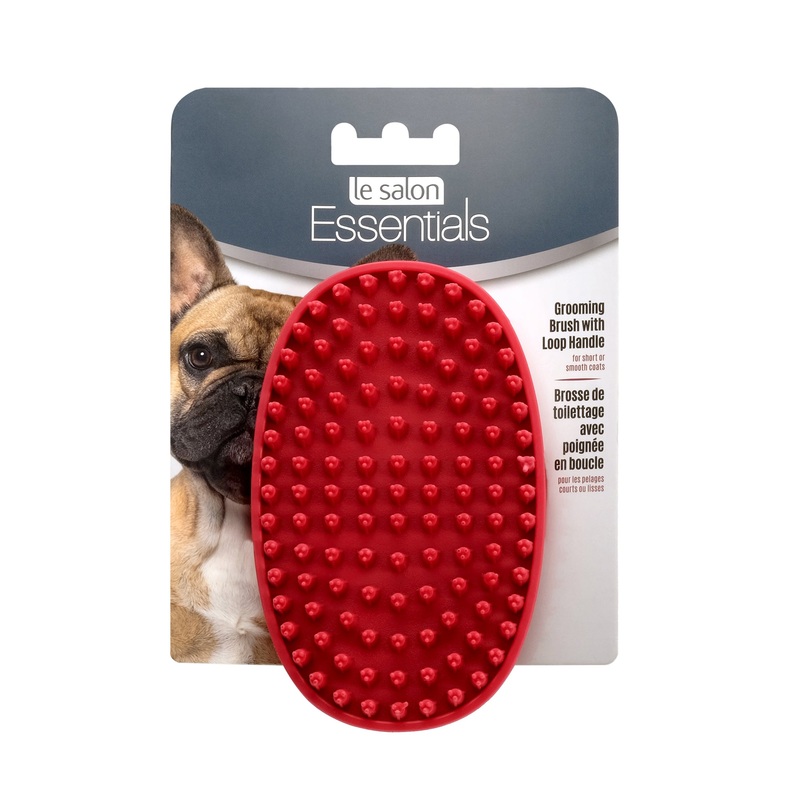 Le Salon Essentials Rubber Grooming Brush w/ Loop Handle-V