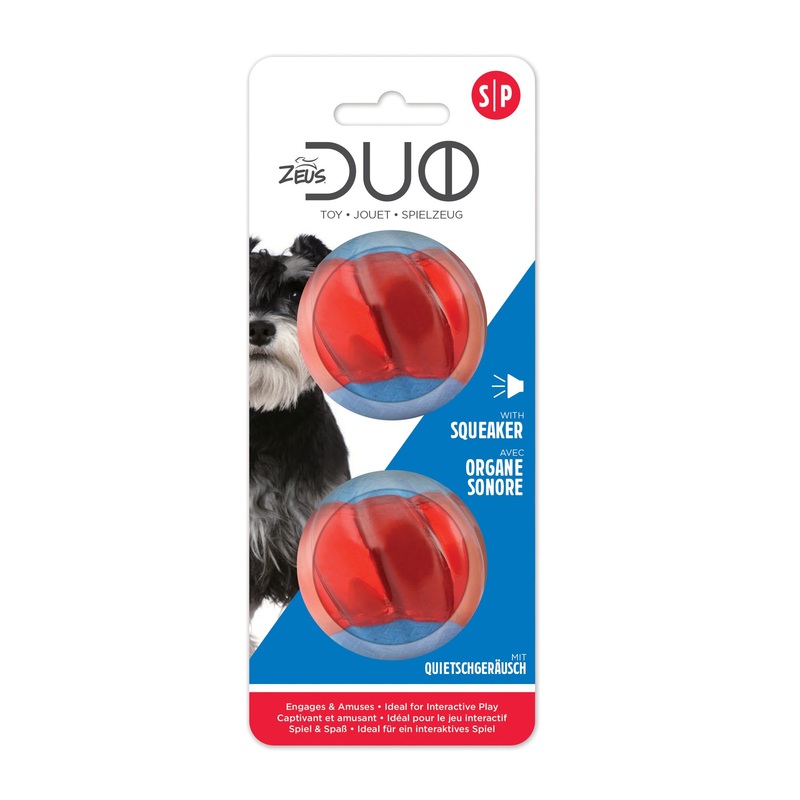 Zeus Duo Ball 5cm with Squeaker, 2pk