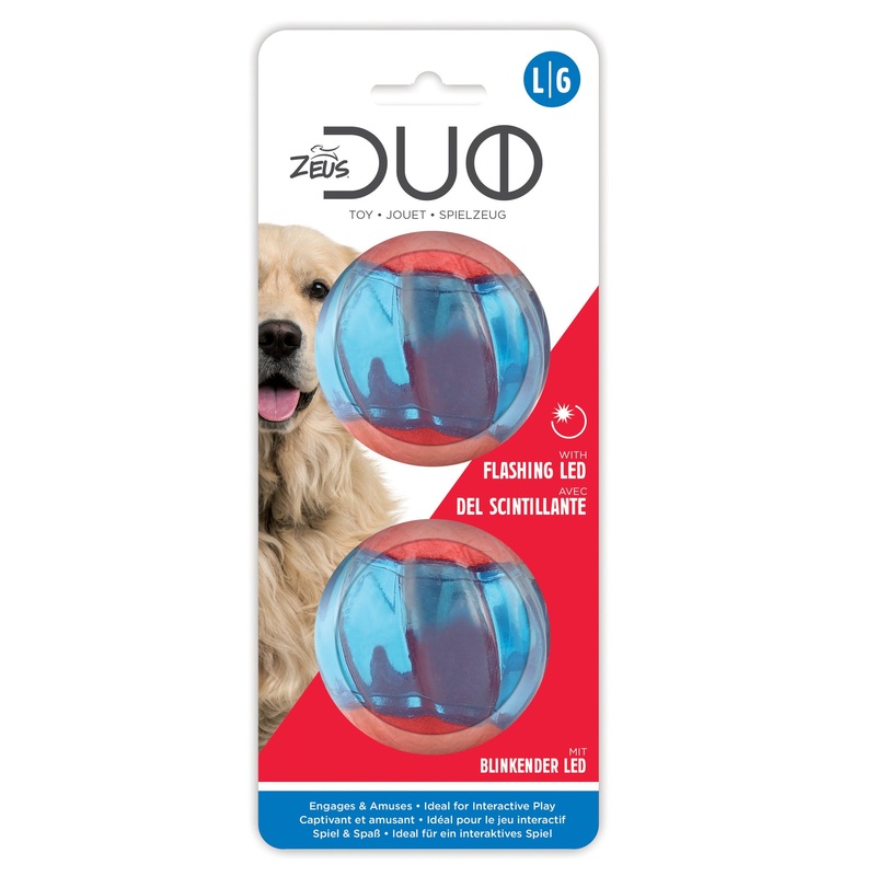 Zeus Duo Ball, 6.3cm with LED  2pk