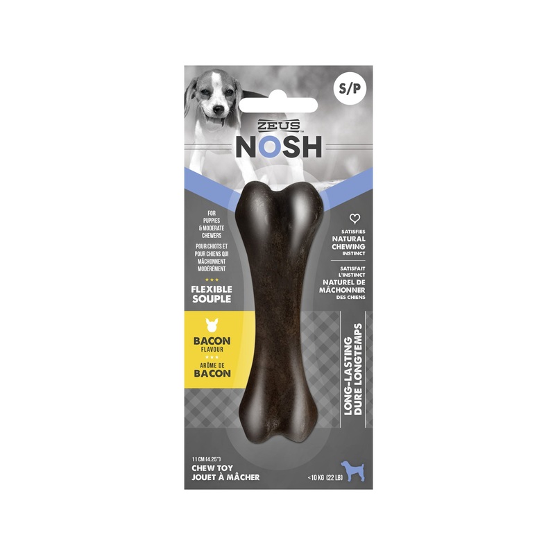 Zeus Nosh Flex Puppy Chew Bone, Bacon Small
