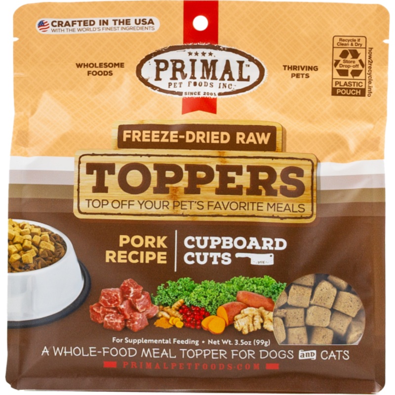 Primal Dog/Cat FD Raw Topper Cupboard Cuts Pork 3.5oz