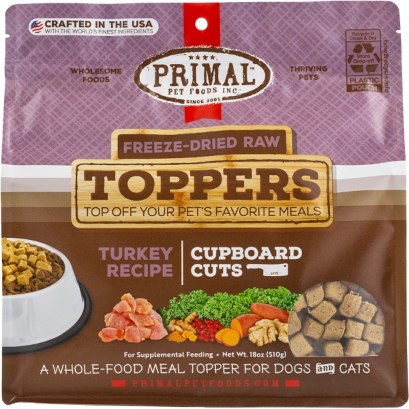 Primal Dog/Cat FD Raw Topper Cupboard Cuts Turkey 18oz