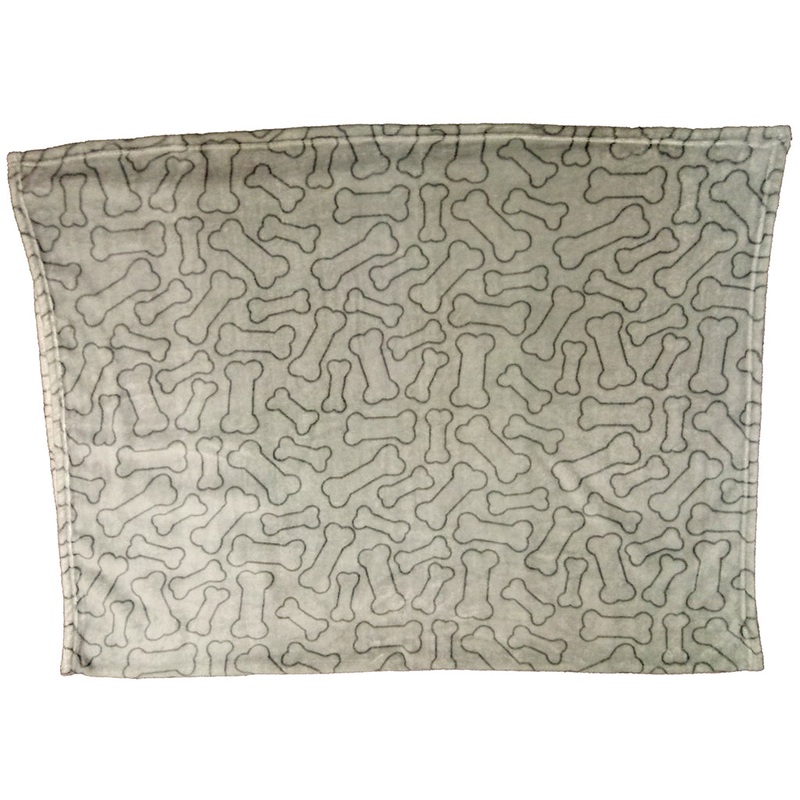 Snuggler Bones Blanket Gray, 30x40"