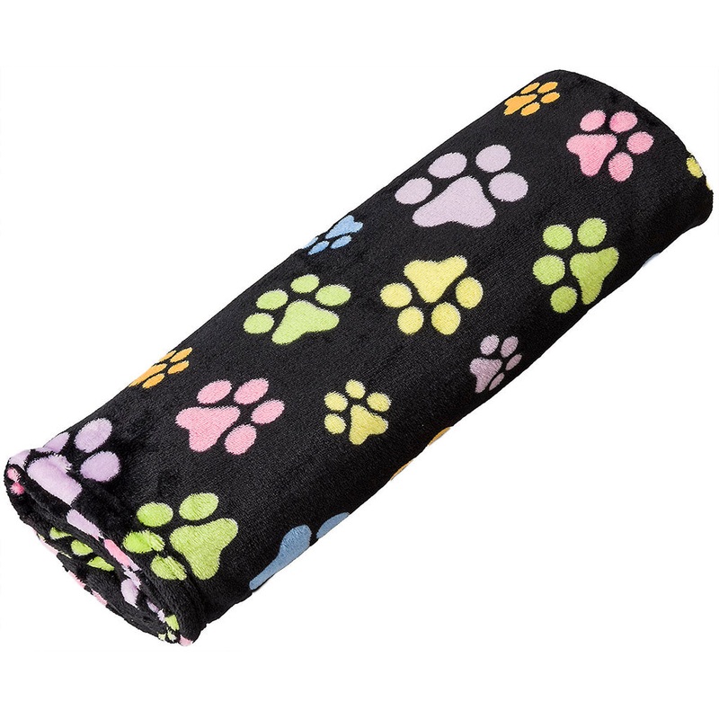 Snuggler Bones & Paws Blanket Black 30x40"
