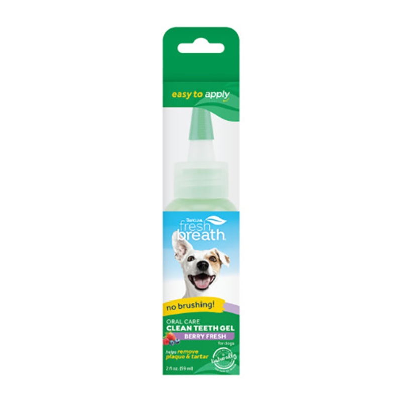 TropiClean Fresh Breath Clean Teeth Oral Care Gel Berry Fresh 2oz, Dog
