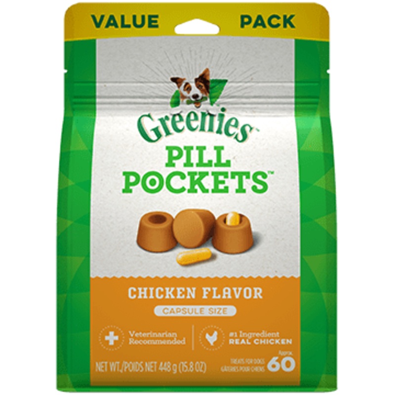 Greenies Pill Pockets Chicken 15.8oz Capsule, 60