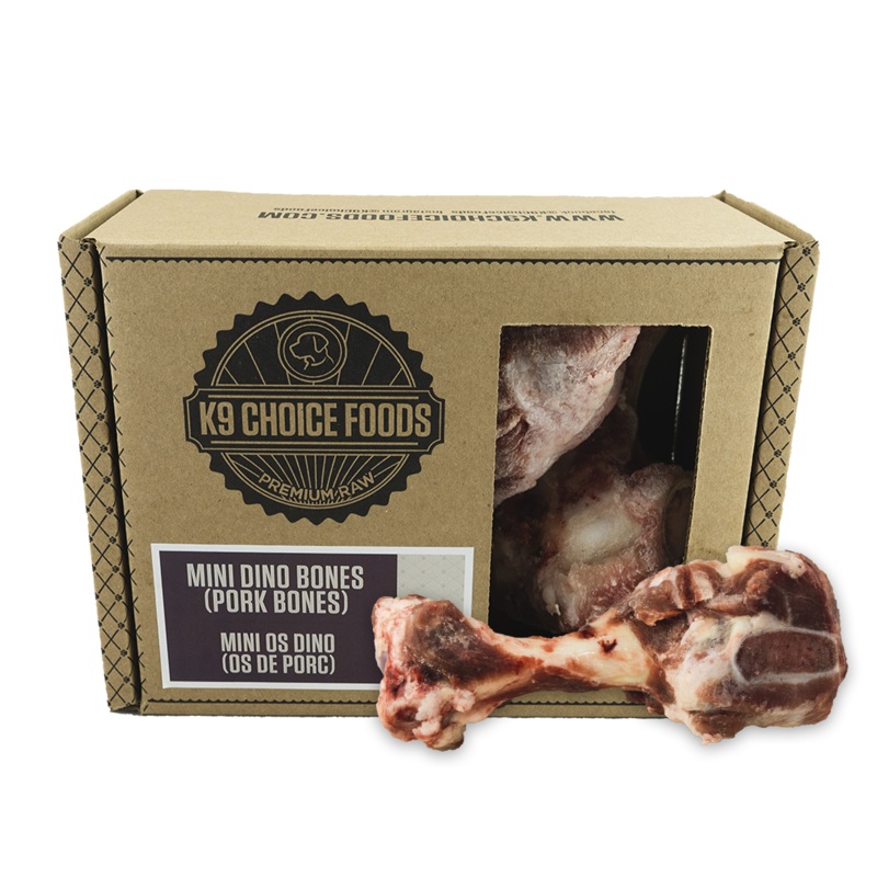 K9 Choice Mini Pork Dino Bones 3 pack