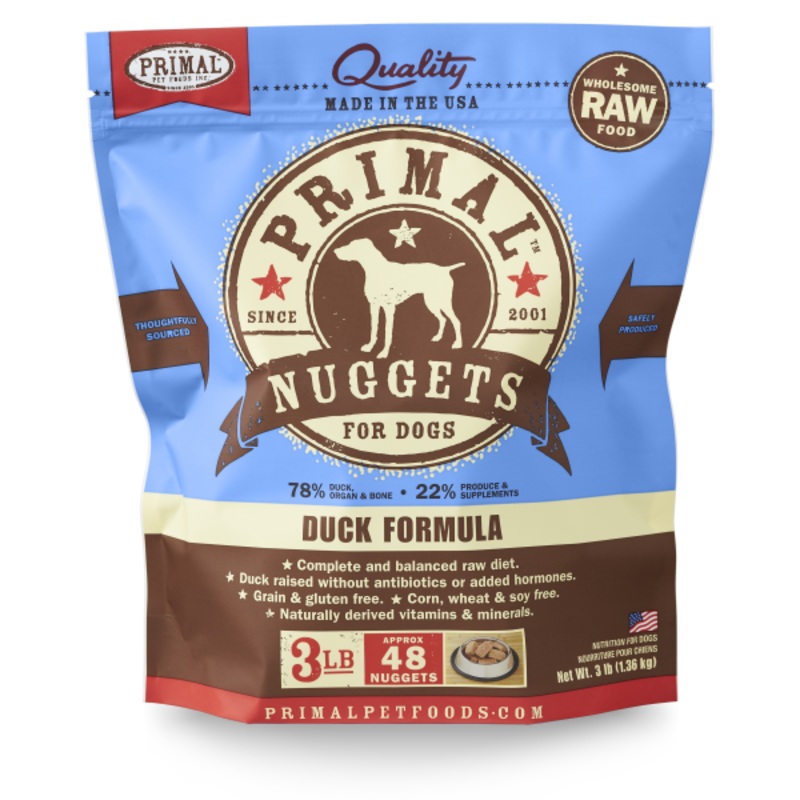 Primal Dog Raw Duck Nuggets 3 lb