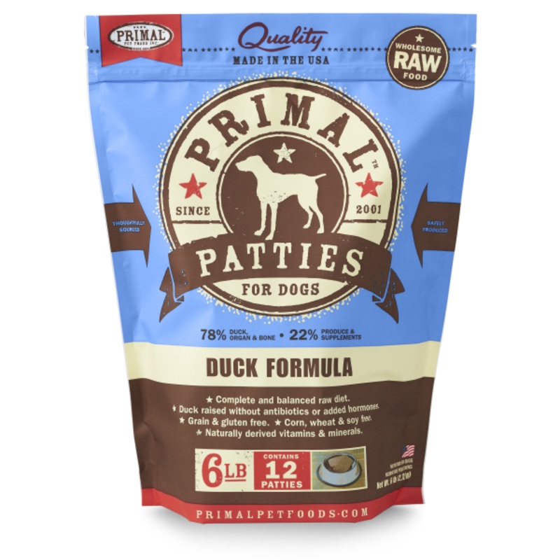 Primal Dog Raw Duck Patties 6 lb
