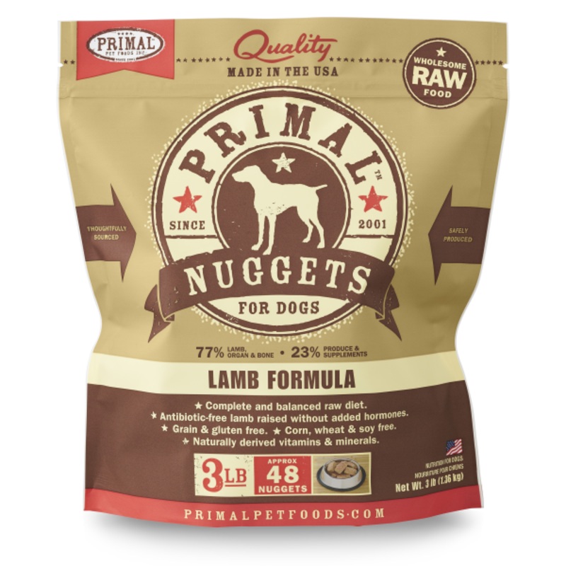Primal Dog Raw Lamb Nuggets 3 lb