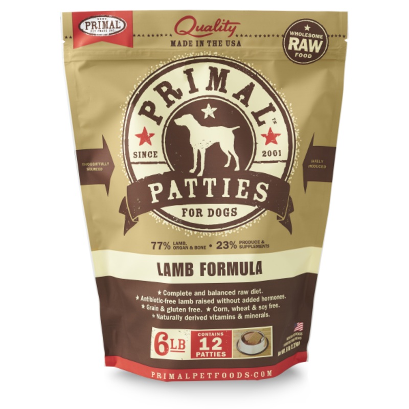 Primal Dog Raw Lamb Patties 6 lb