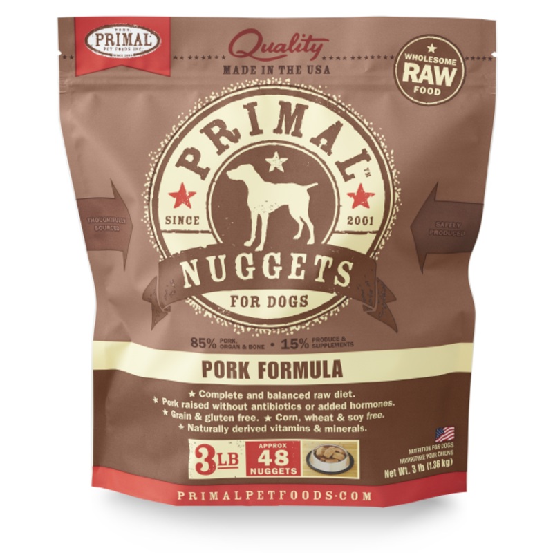 Primal Dog Raw Pork Nuggets 3 lb