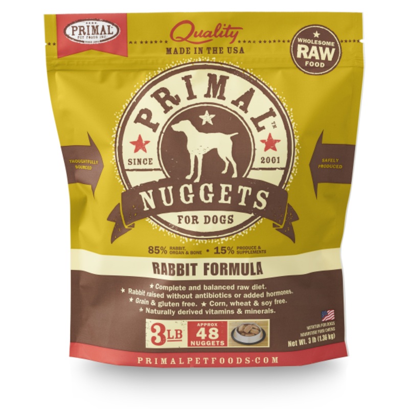Primal Dog Raw Rabbit Nuggets 3 lb