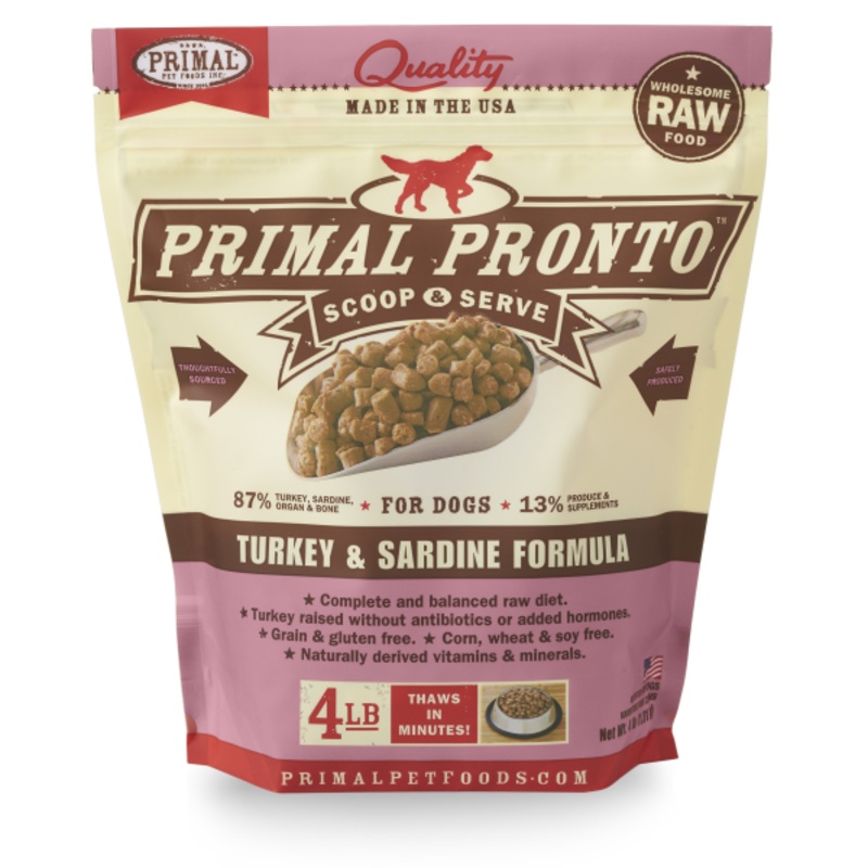 Primal Dog Raw Turkey Sardine Pronto 4 lb