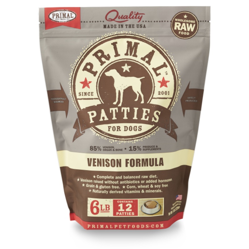 Primal Dog Raw Venison Patties 6 lb