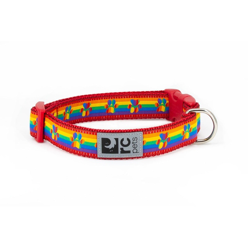 RC Clip Collar XXSml 1/2" Rainbow Paws