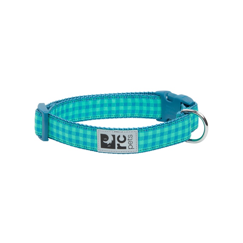 RC Pets Clip Collar Medium Green Gingham