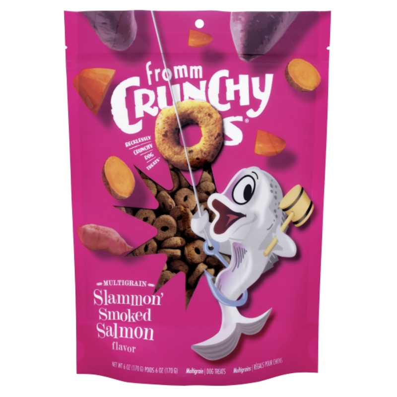 Dog Crunchy Os Slammon' Smoked Salmon Treats 6oz