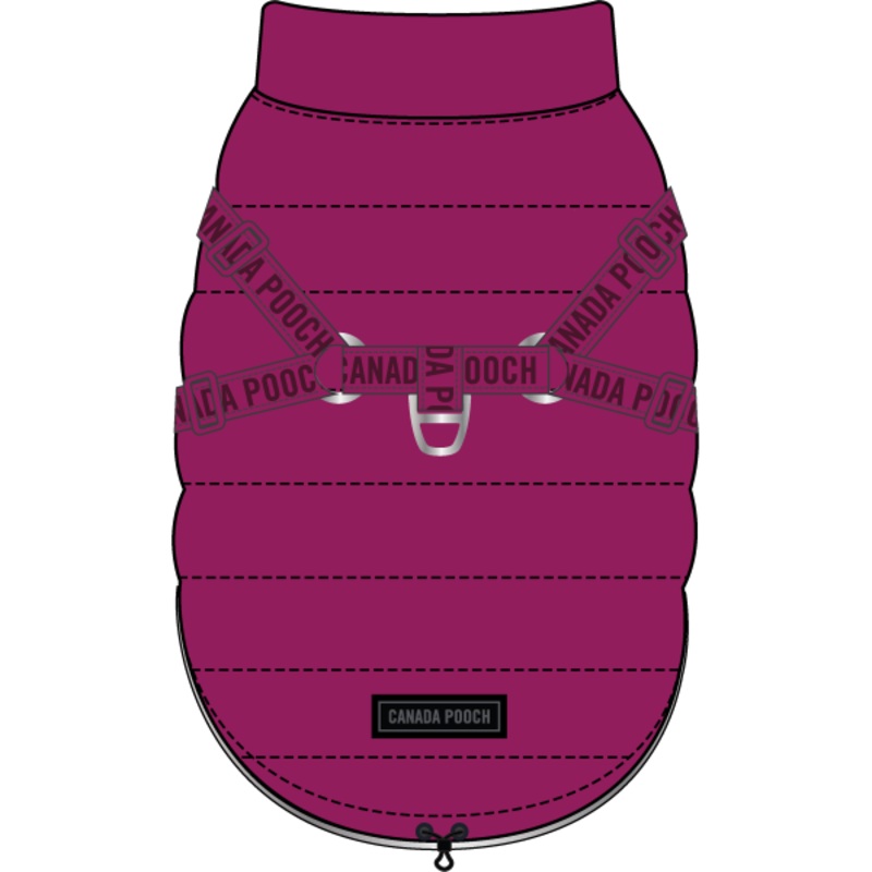 Canada Pooch The Harness Puffer Plum Size 22