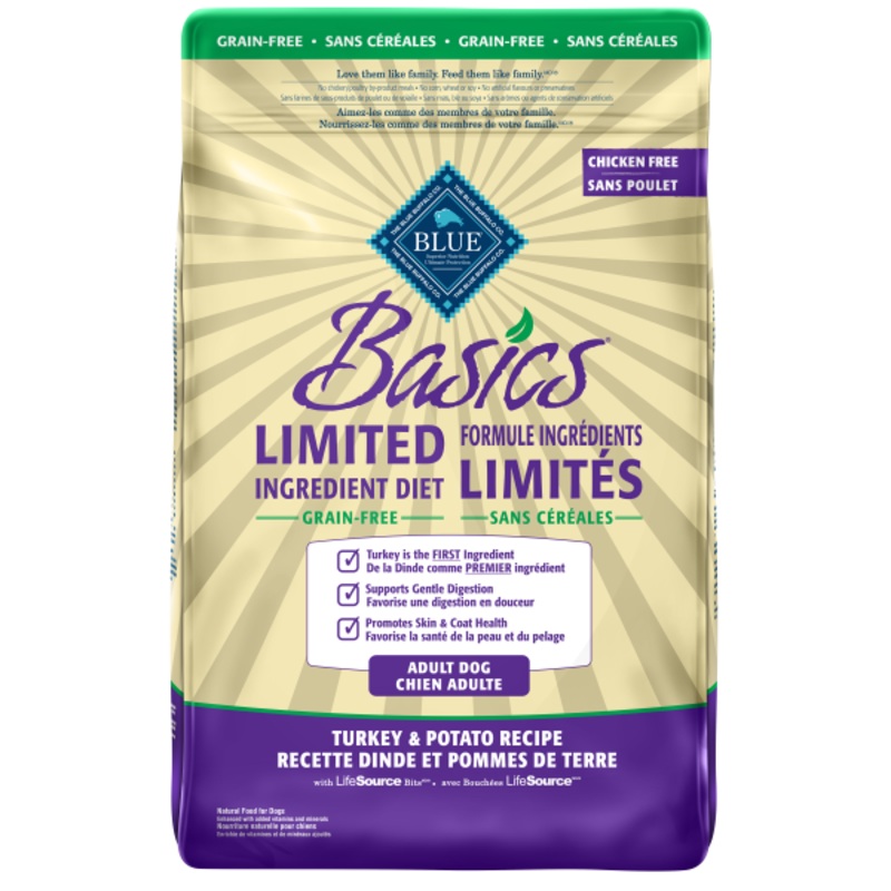 Blue Basics LID GF Dog Adult Turkey & Potato 11lbs