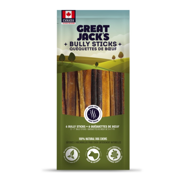 Great Jack's Canadian Bully Sticks 5-7" 6pk